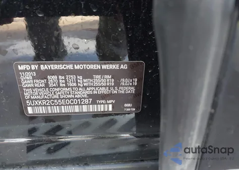 2014 BMW X5 Sdrive35I из США, поврежденный, VIN 5UXKR2C55E0C01287